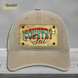 Country Gal Novelty License Plate Hat Unconstructed Cotton / Khaki