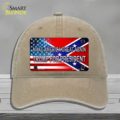 Make America Great Again Novelty License Plate Hat Unconstructed Cotton / Khaki