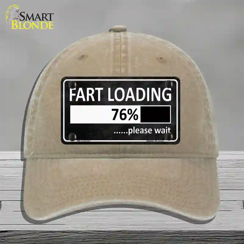 Fart Loading Novelty License Plate Hat Unconstructed Cotton / Khaki