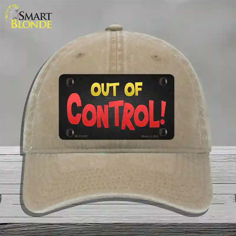 Out Of Control Novelty License Plate Hat Unconstructed Cotton / Khaki