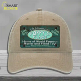 Poppys Place Novelty License Plate Hat Unconstructed Cotton / Khaki