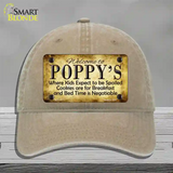 Poppys Novelty License Plate Hat Unconstructed Cotton / Khaki