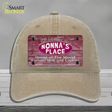 Nonnas Place Novelty License Plate Hat Unconstructed Cotton / Khaki