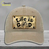 Life Is Good Novelty License Plate Hat Unconstructed Cotton / Khaki