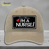 Im A Nurse Novelty License Plate Hat Unconstructed Cotton / Khaki