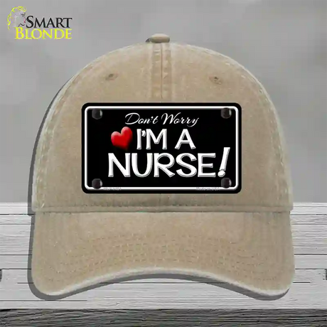 Im A Nurse Novelty License Plate Hat Unconstructed Cotton / Khaki