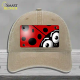 Lady Bug Novelty License Plate Hat Unconstructed Cotton / Khaki