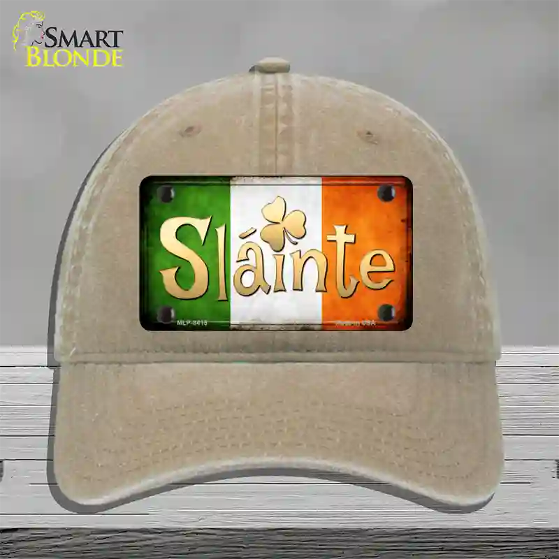 Slainte Novelty License Plate Hat Unconstructed Cotton / Khaki