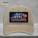 This Girl Loves Her Cavaliers Novelty License Plate Hat Unconstructed Cotton / Khaki