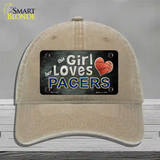 This Girl Loves Her Pacers Novelty License Plate Hat Unconstructed Cotton / Khaki