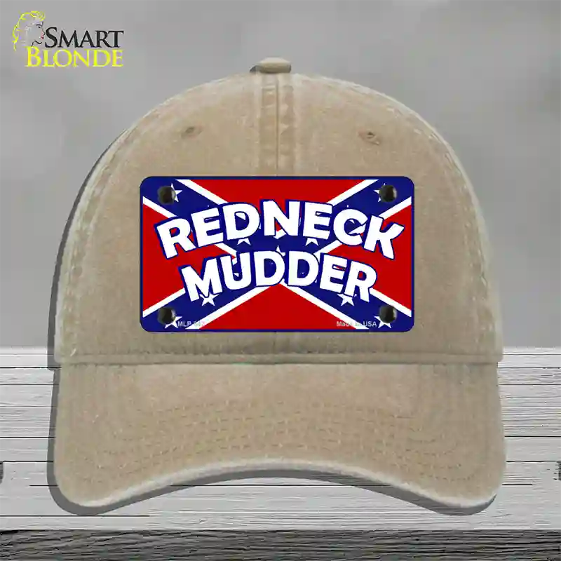 Redneck Mudder Novelty License Plate Hat Unconstructed Cotton / Khaki