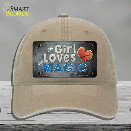 This Girl Loves Her Magic Novelty License Plate Hat Unconstructed Cotton / Khaki