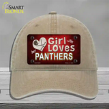 This Girl Loves Her Panthers Hockey Novelty License Plate Hat Unconstructed Cotton / Khaki