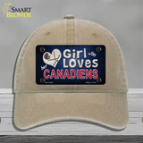 This Girl Loves Her Canadiens Novelty License Plate Hat Unconstructed Cotton / Khaki