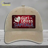 This Girl Loves Her Capitals Novelty License Plate Hat Unconstructed Cotton / Khaki