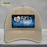 This Girl Loves Kentucky Novelty License Plate Hat Unconstructed Cotton / Khaki