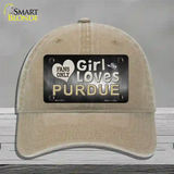 This Girl Loves Purdue Novelty License Plate Hat Unconstructed Cotton / Khaki