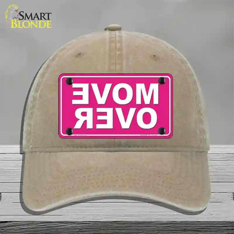 Move Over Pink Novelty License Plate Hat Unconstructed Cotton / Khaki