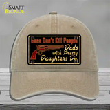 Guns Dont Kill People Novelty License Plate Hat Unconstructed Cotton / Khaki