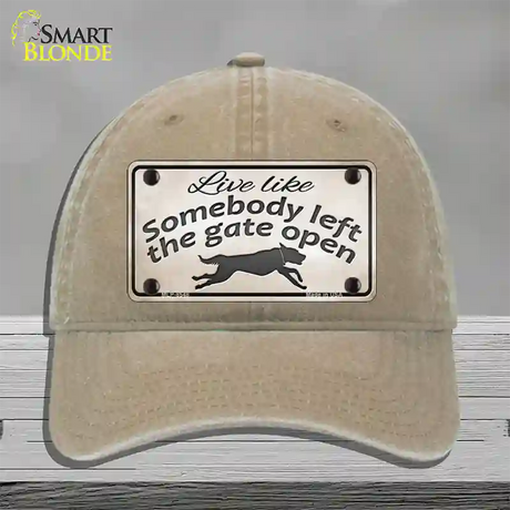 Gate Open Novelty License Plate Hat Unconstructed Cotton / Khaki