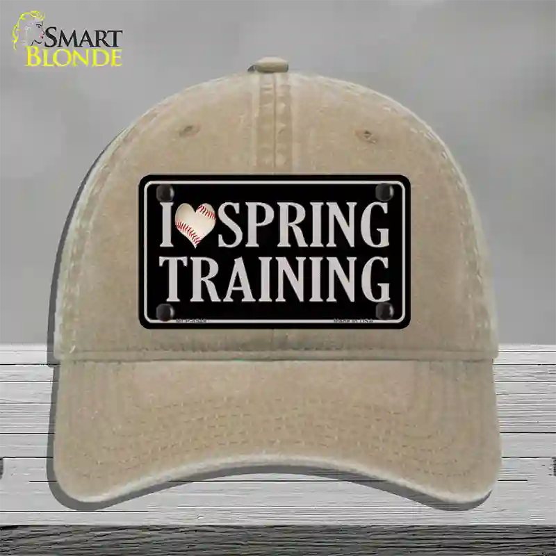 I Love Spring Training Novelty License Plate Hat Unconstructed Cotton / Khaki