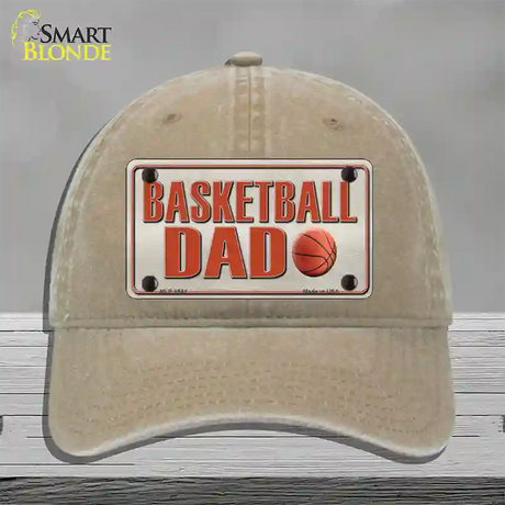 Basketball Dad Novelty License Plate Hat Unconstructed Cotton / Khaki