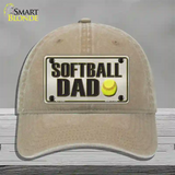 Softball Dad Novelty License Plate Hat Unconstructed Cotton / Khaki