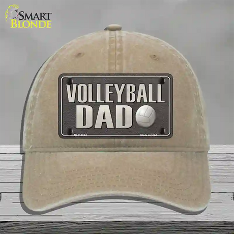 Volleyball Dad Novelty License Plate Hat Unconstructed Cotton / Khaki