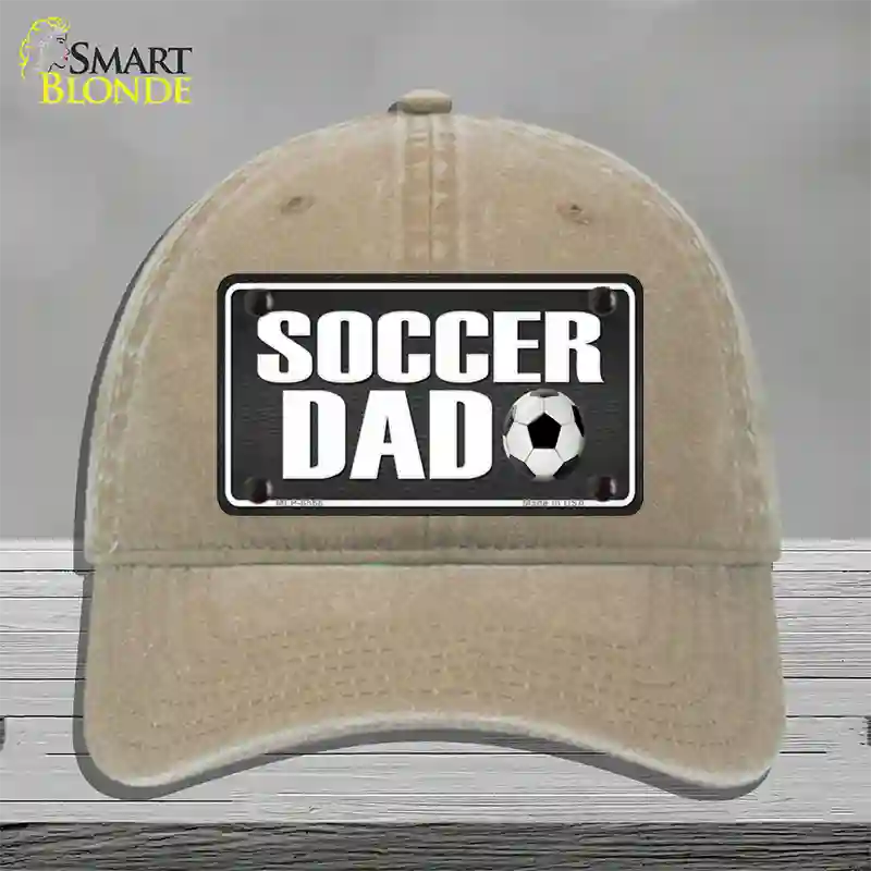 Soccer Dad Novelty License Plate Hat Unconstructed Cotton / Khaki