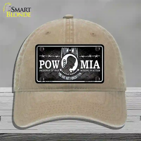 POW MIA Novelty License Plate Hat Unconstructed Cotton / Khaki