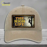 The High Life Novelty License Plate Hat Unconstructed Cotton / Khaki