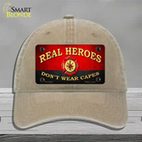 Real Heroes Red Novelty License Plate Hat Unconstructed Cotton / Khaki