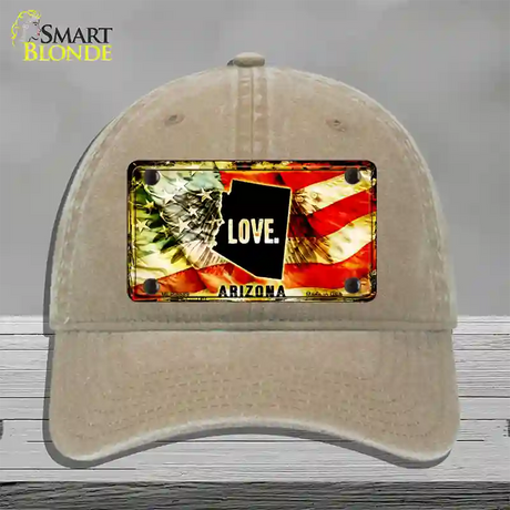 Arizona Love Novelty License Plate Hat Unconstructed Cotton / Khaki