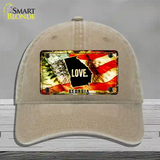 Georgia Love Novelty License Plate Hat Unconstructed Cotton / Khaki