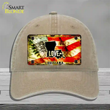 Louisiana Love Novelty License Plate Hat Unconstructed Cotton / Khaki