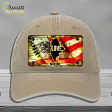 Maine Love Novelty License Plate Hat Unconstructed Cotton / Khaki