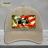 Massachusetts Love Novelty License Plate Hat Unconstructed Cotton / Khaki