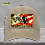 Rhode Island Love Novelty License Plate Hat Unconstructed Cotton / Khaki