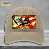 Virginia Love Novelty License Plate Hat Unconstructed Cotton / Khaki