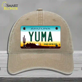 Yuma Arizona Novelty License Plate Hat Unconstructed Cotton / Khaki