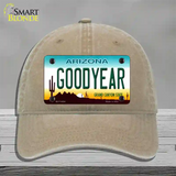 Goodyear Arizona Novelty License Plate Hat Unconstructed Cotton / Khaki