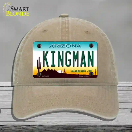 Kingman Arizona Novelty License Plate Hat Unconstructed Cotton / Khaki