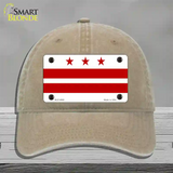 Washington DC Flag Novelty License Plate Hat Unconstructed Cotton / Khaki