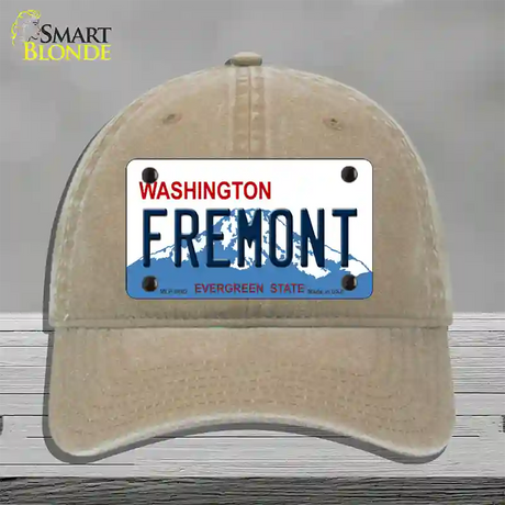 Fremont Washington Novelty License Plate Hat Unconstructed Cotton / Khaki