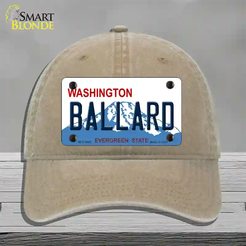 Ballard Washington Novelty License Plate Hat Unconstructed Cotton / Khaki