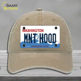 MNT Hood Washington Novelty License Plate Hat Unconstructed Cotton / Khaki