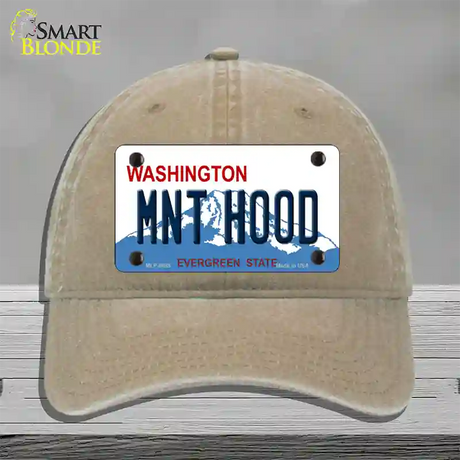 MNT Hood Washington Novelty License Plate Hat Unconstructed Cotton / Khaki