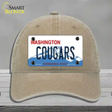 Cougars Washington Novelty License Plate Hat Unconstructed Cotton / Khaki