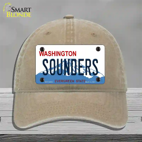 Sounders Washington Novelty License Plate Hat Unconstructed Cotton / Khaki