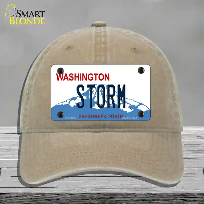 Storm Washington Novelty License Plate Hat Unconstructed Cotton / Khaki